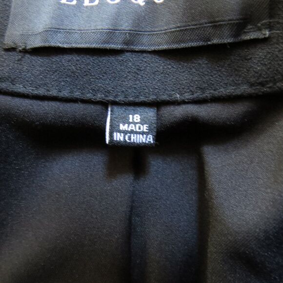 Jason Wu X Eloquii Women's Long Black Double Breasted Coat 18  EUC - Picture 10 of 10